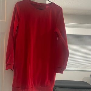 Classic Red Women's Sweatshirt oversized